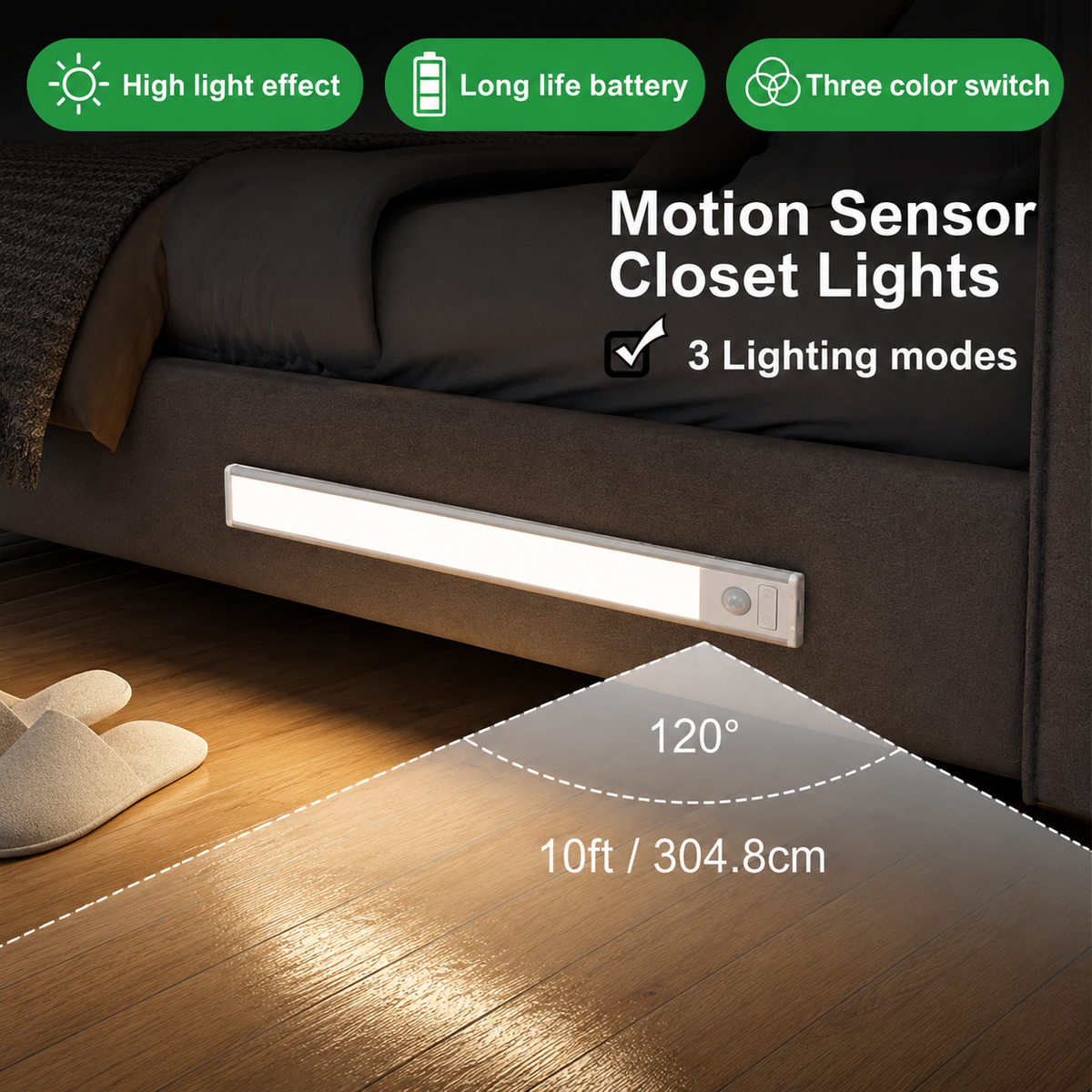 BeamMax™ Wireless Motion Sensor Light 3 Color Modes • Magnetic • USB Rechargeable
